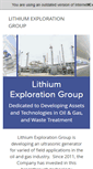 Mobile Screenshot of lithiumexplorationgroup.com